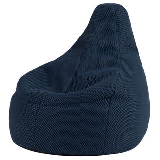 Pouf Poire Gamer à Dossier Incliné En Maille Mesh Tech Bleu Marine, Salon, Chambre, 90x84x73cm
