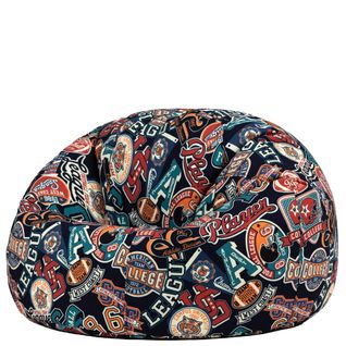 Pouf Poire Enfant Classique Large Kingston Intérieur Extérieur à Imprimé Sport Américain 80x80x45cm