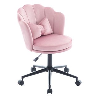 Fauteuil De bureau Pivote à 360°, Avec Coussin Rose