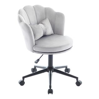 Fauteuil De bureau Pivote à 360°, Avec Coussin Gris