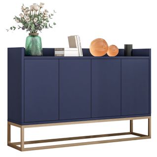 Buffet Avec 4 Portes En Bleu Marine - Meuble De Rangement