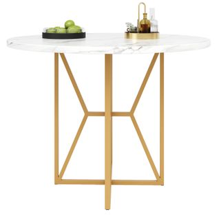 Table à Manger Ronde 80 X 80 X 76 Cm Doré