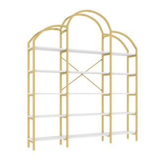 Etagère 15 Compartiments Doré 170 X 25 X 190 Cm