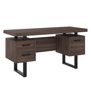 Bureau Droit Avec 4 Tiroirs Marron