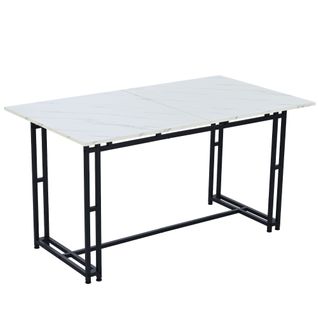 Table à Manger Avec Pieds En Métal Noir 120 X 70 X 74cm