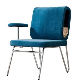 Fauteuil- Chaise Adaptée Aux Animaux De Compagnie - Assise Large - 77×70×89cm - Bleu