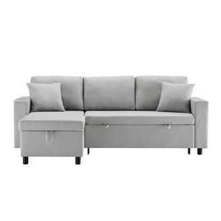 Canapé Convertible - Canapé Lit 3 Places - Grand Espace De Rangement - 219.5x142.5x83cm - Gris