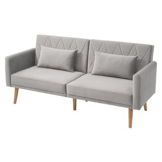 Canapé Convertible - Canapé Lit 2 Places- Velours - Élégant - 180x75x82cm - Gris