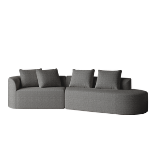 Canapé Modulable - 4 Coussins Décoratifs - Gris Foncé
