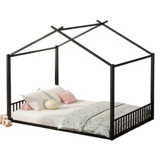 Lit Cabane Enfant 140x200 Cm - Noir