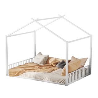 Lit Cabane Enfant 140x200 Cm - Blanc