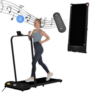 Tapis De Course 2 En 1- Vitesse 1-6 Km/h-facile à Plier-pour La Maison Et Le Bureau-noir