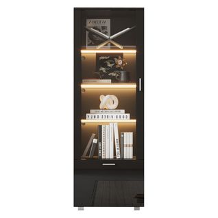 Vitrines En Verre Éclairées Par LED-vitrines Pour Objets De Collection-noires Brillantes