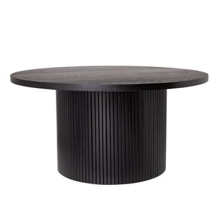 Table Basse Moderne-fini Bois-gain De Place Et Assemblage Facile-rond-chêne-noir