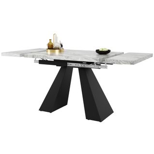 Table De Salle à Manger Extensible-pour Le Salon, La Cuisine-4-6 Personnes-gris Et Boir