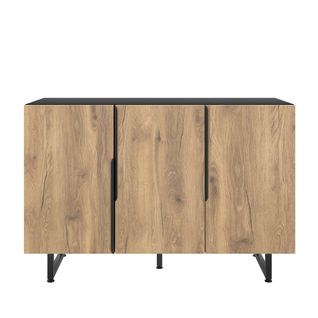 Commode Rétro Avec Éclairage LED Intégré-espace De Rangement Modulable-placard-étagères Réglables