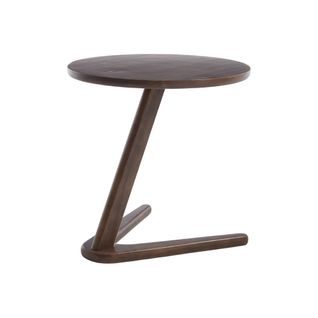 Table Ronde Minimaliste-en Bois Massif-table D'appoint Pour Canapé-brun