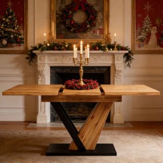 Table à Manger Extensibe-Rectangle-4-6 Personnes-120–160cm-Naturel