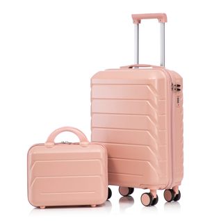 Ensemble De 2 Valises à Roulettes-valise Rigide En Abs-avec Serrure à Combinaison-rose