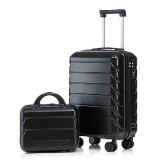 Ensemble De 2 Valises à Roulettes-valise Rigide En Abs-avec Serrure à Combinaison-noir