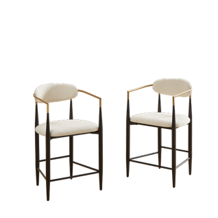 2 Tabourets De Bar Avec Accoudoirs-avec Des Structures Noir-des Coussins D'assise En Tissu-noir