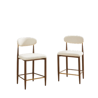 2 Tabourets De Bar-avec Des Structures Marron Foncé-des Coussins D'assise En Tissu-brun