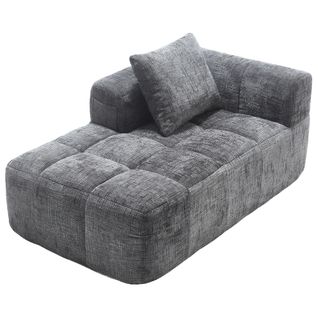Méridienne 1 Place Avec 1 Coussin Et 1 Poche Latérale Gris