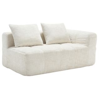 Méridienne 2 Places Avec 1 Coussin Et 2 Poches Latérale Beige