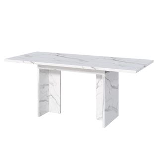 Table à Manger Extensible 140cm - 180cm Idéale Pour 6 à 8 Personnes Blanc