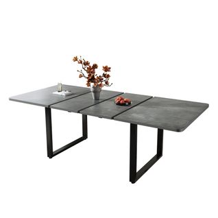 Table De Salle à Manger Extensible-idéale Pour 6 à 10 Personnes-pieds En Métal-Gris