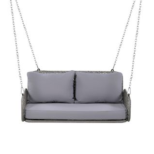 Suspension D'extérieur En Rotin Pe-320kg De Charge, Coussins 9cm-pour Jardin/terrasse-gris