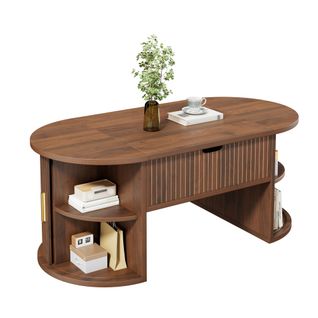 Table Basse à Hauteur Réglable-idéale Pour Le Salon-portes Coulissantes-noyer