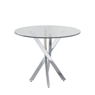 Table à Manger Ronde Avec Plateau En Verre 80 X 80 X 75cm