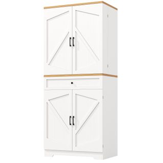 Buffet De Cuisine Avec 4 Portes Et 1 Tiroir Blanc