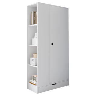 Armoire Avec 1 Porte, 1 Tiroir Et 4 Compartiments Blanc