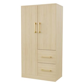 Armoire Avec 2 Portes Et 2 Tiroirs Imitation Chêne