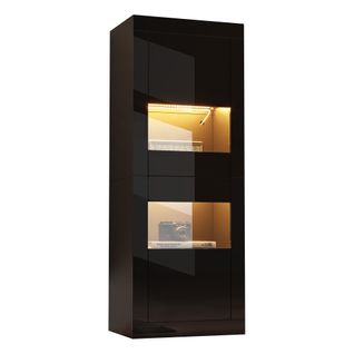 Vitrine Avec LED Et 2 Portes Noir