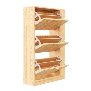 Meuble à Chaussures Avec 3 Portes Et 3 Étagères Imitation Chêne