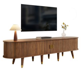 Meuble TV L.175cm Avec 2 Portes Coulissantes Et 2 Tiroirs Noyer