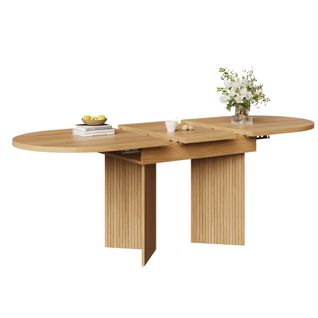 Table De Salle à Manger Extensible 120-160 X 80cm X 75 Cm Imitation Chêne