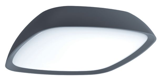 Plafonnier Cosmo En Polycarbonate, Gris - 25x25x6 Cm