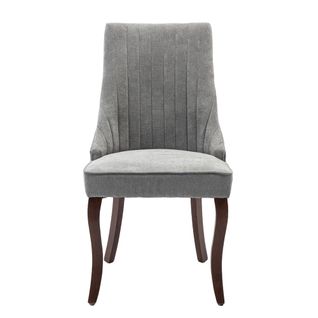 Ensemble De Salle à Manger, 2 Pièces, Revêtement En Tissu Doux Avec Pieds En Bois Massif, Lin, Gris