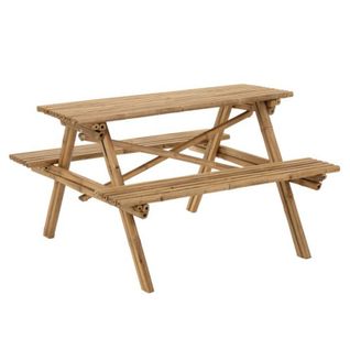 Table De Jardin et 2 Bancs "paradis" 134cm Naturel