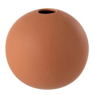 Vase Design "boule Céramique" 18cm Rouille