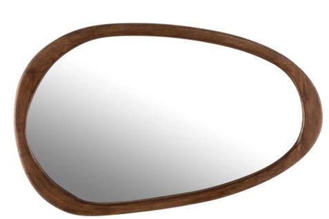 Miroir En Forme De Galet En Bois De Manguier L83 L - Bruno