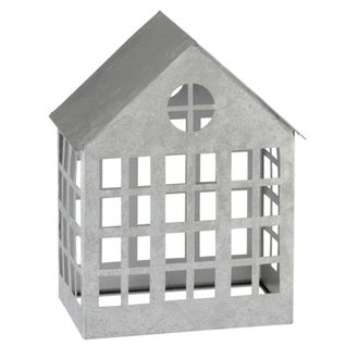 Bougeoir En Métal "maison Delta" 28cm Argent