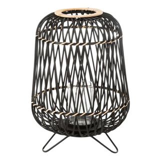 Lanterne Déco "bambou Sur Pied" 49cm Noir