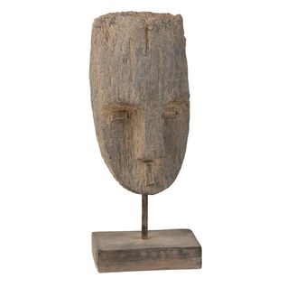 Statue Tête Sur Pied "ethnique" 68cm Naturel