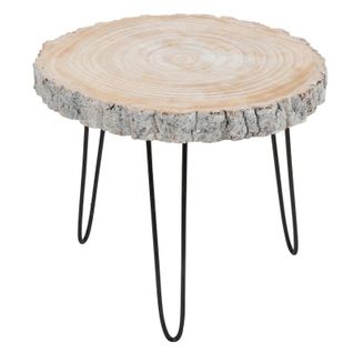 Table D'appoint Gigogne "albo" 58cm Gris et Naturel