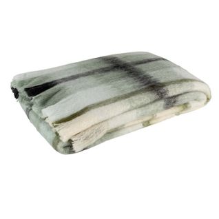 Plaid Déco "quadrillé" 136x190cm Marron et Blanc